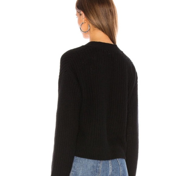 27 MILES MALIBU x REVOLVE Madison Chunky Cropped Knit Cardigan, Black Size Small - Picture 3 of 10